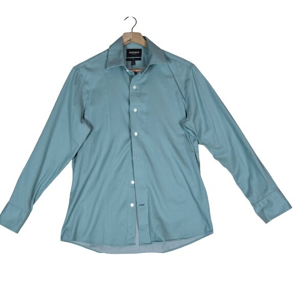 Bonobos Slim Fit Dress Shirt Short S Wrinkle-Free Sage Minimalist Businesscore - Picture 1 of 7